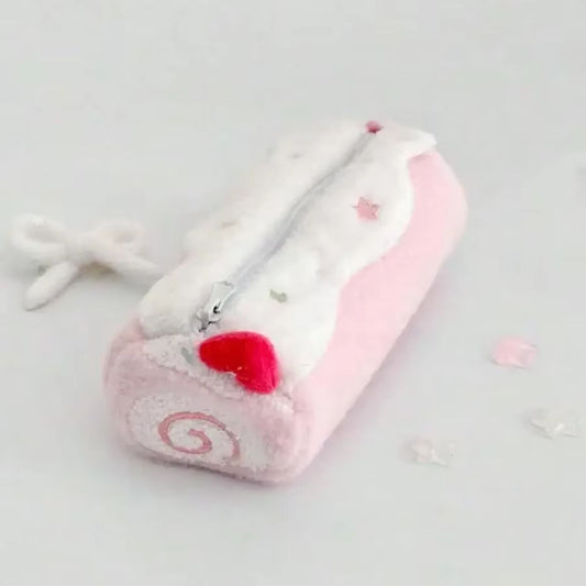 Cute Swiss Roll Plush Pencil Case