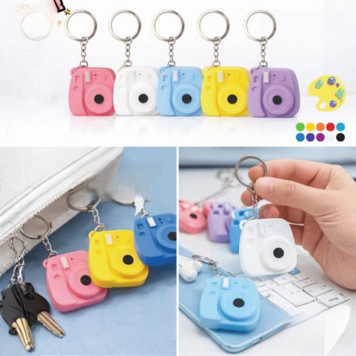 Mini 3D Camera Keychain Pendant